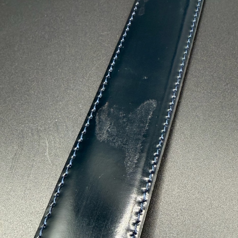 Versace Verrsa V2 Adjustable Leather Belt - Dark Navy - Size 44/110 - Picture 11 of 12